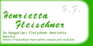 henrietta fleischner business card